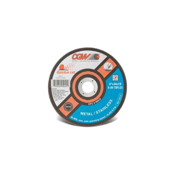 Cgw Abrasives 45012 Cut-Off Wheel 6 x 7 Grit Type 1 Zirconia Aluminium Oxide, PK25 45012 - main